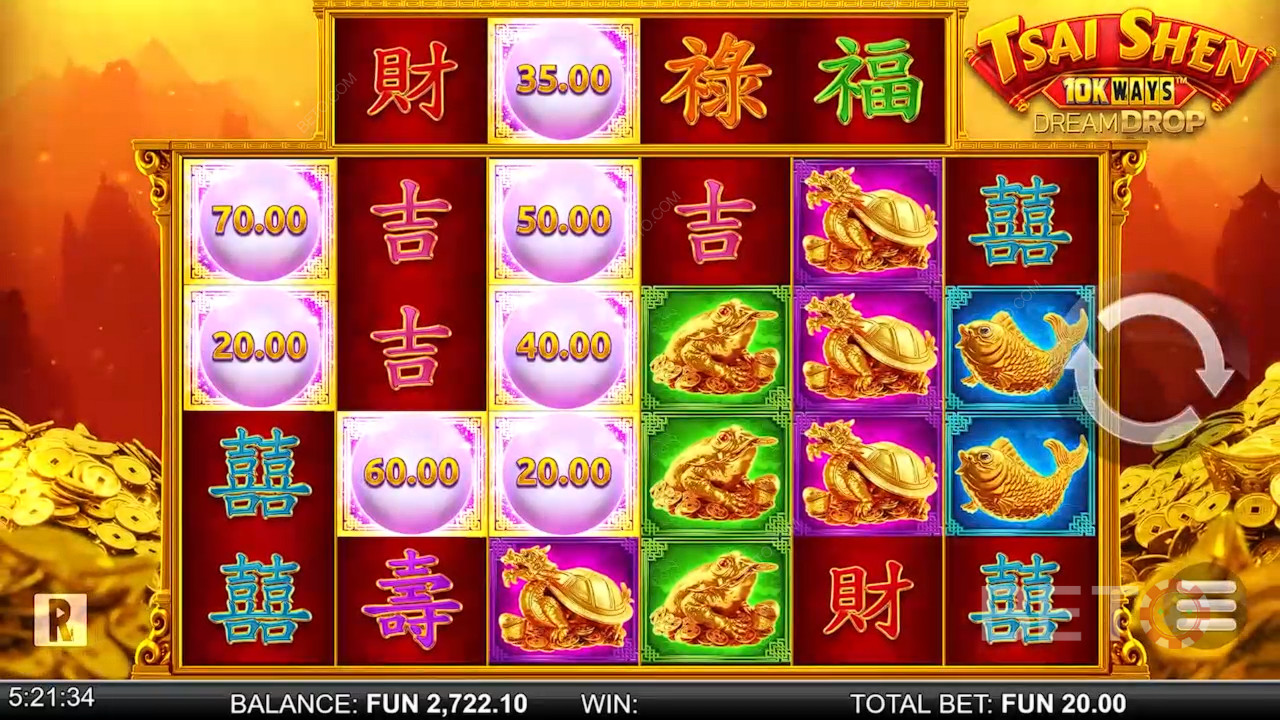 Ulasan Tsai Shen 10K Ways Dream Drop oleh BETO Slots