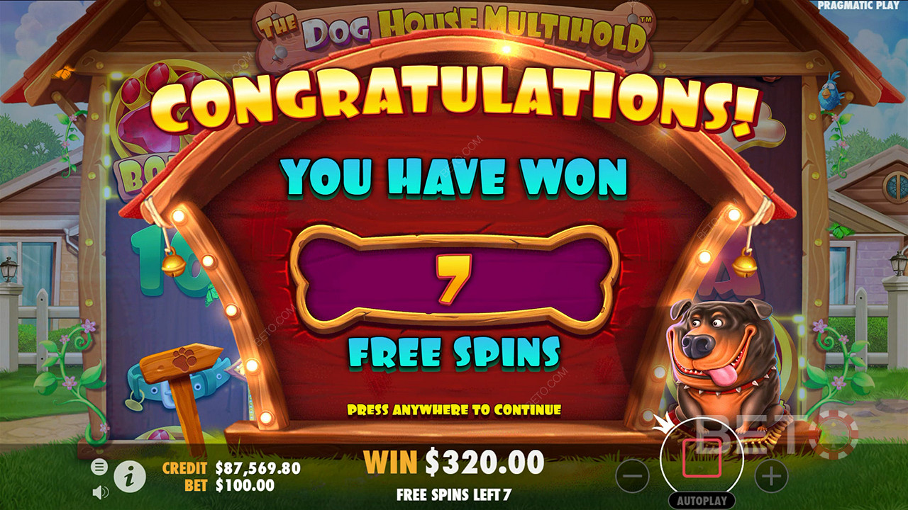 Menangkan 9,000x taruhan Anda di Slot Online Multihold The Dog House!