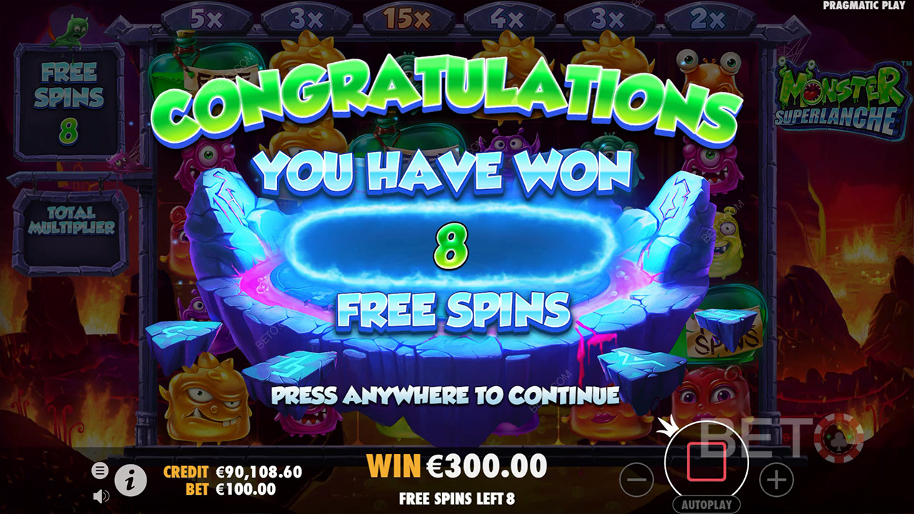 Menangkan 5,000x taruhan Anda di Slot Monster Superlanche!