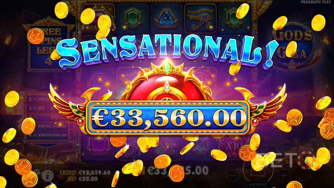 Menangkan 5,000x taruhan Anda di Mesin Slot Gods of Giza!