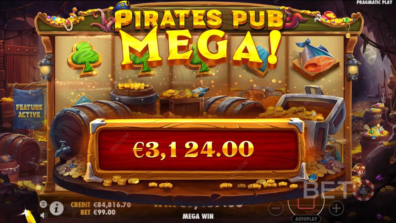Menangkan 5,000x taruhan Anda di Slot Video Pirates Pub!
