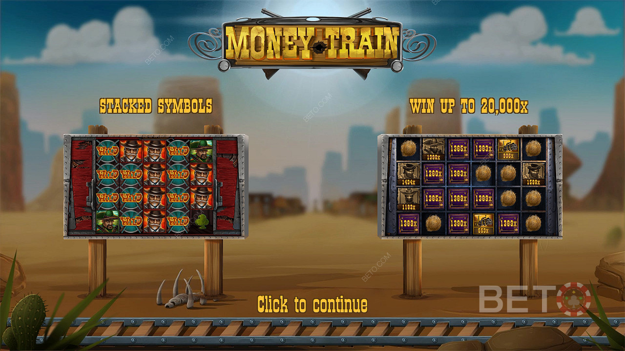 Bersenang-senanglah mengejar Kemenangan Maksimal 20,000x taruhan Anda di slot online Money Train