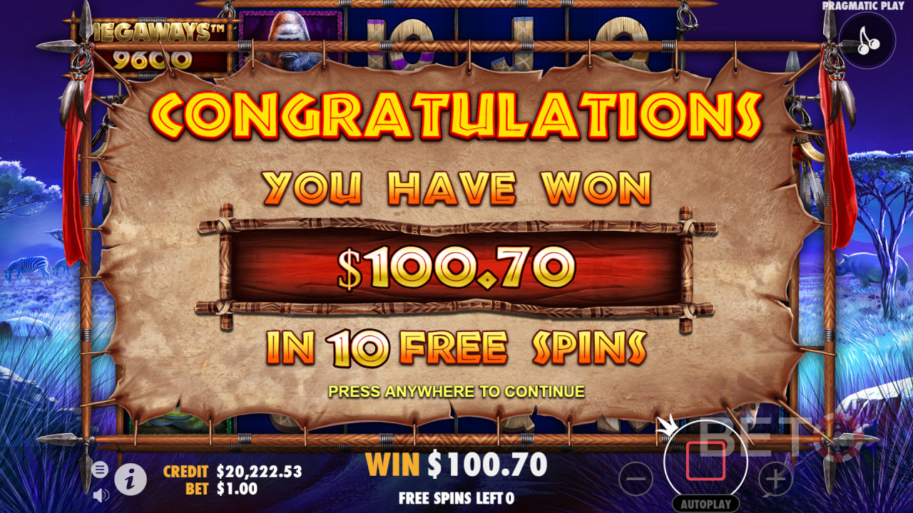 Anda bisa menang besar di Free Spins di Slot Online Great Rhino Megaways