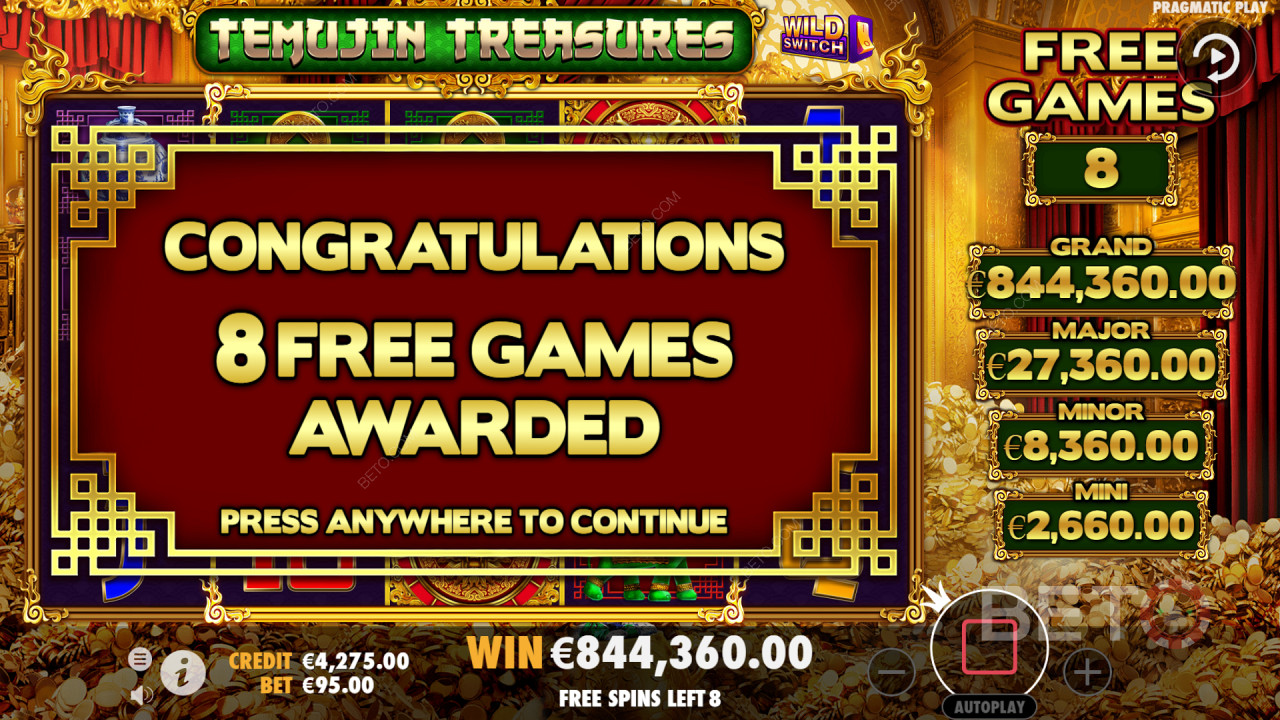 Fitur bonus seperti Roda Keberuntungan dapat memenangkan Anda putaran gratis di Temujin Treasures