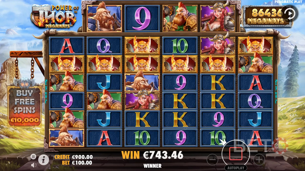 Coba slot Power of Thor Megaways secara gratis di BETO.