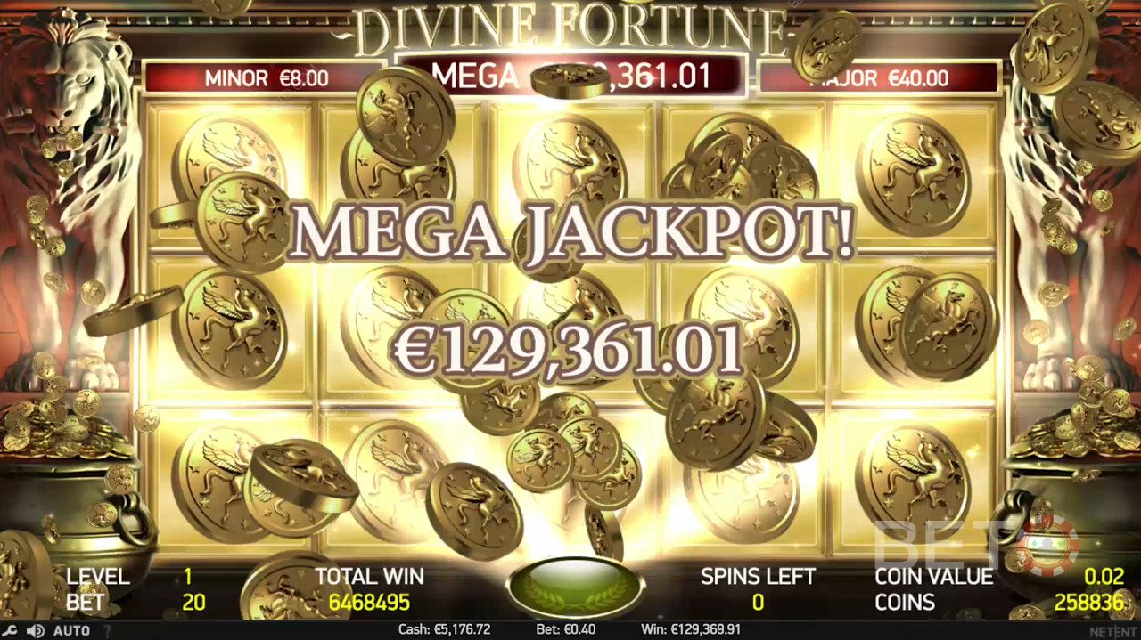 Memukul Mega Jackpot adalah daya tarik utama Divine Fortune