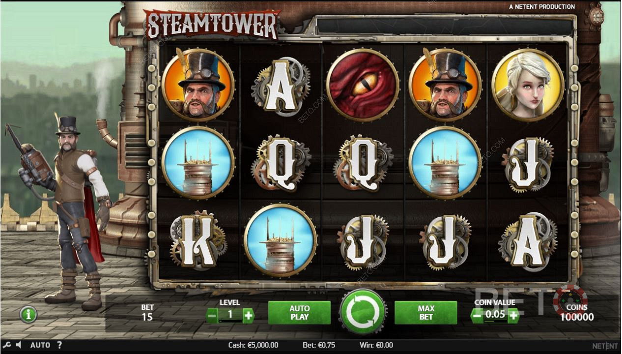 Gameplay dari Slot Online Menara Uap