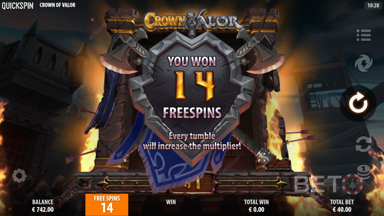 Menangkan 15,619x taruhan Anda di Slot Online Crown of Valor!