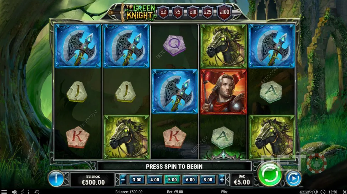 Contoh Gameplay dari slot video The Green Knight