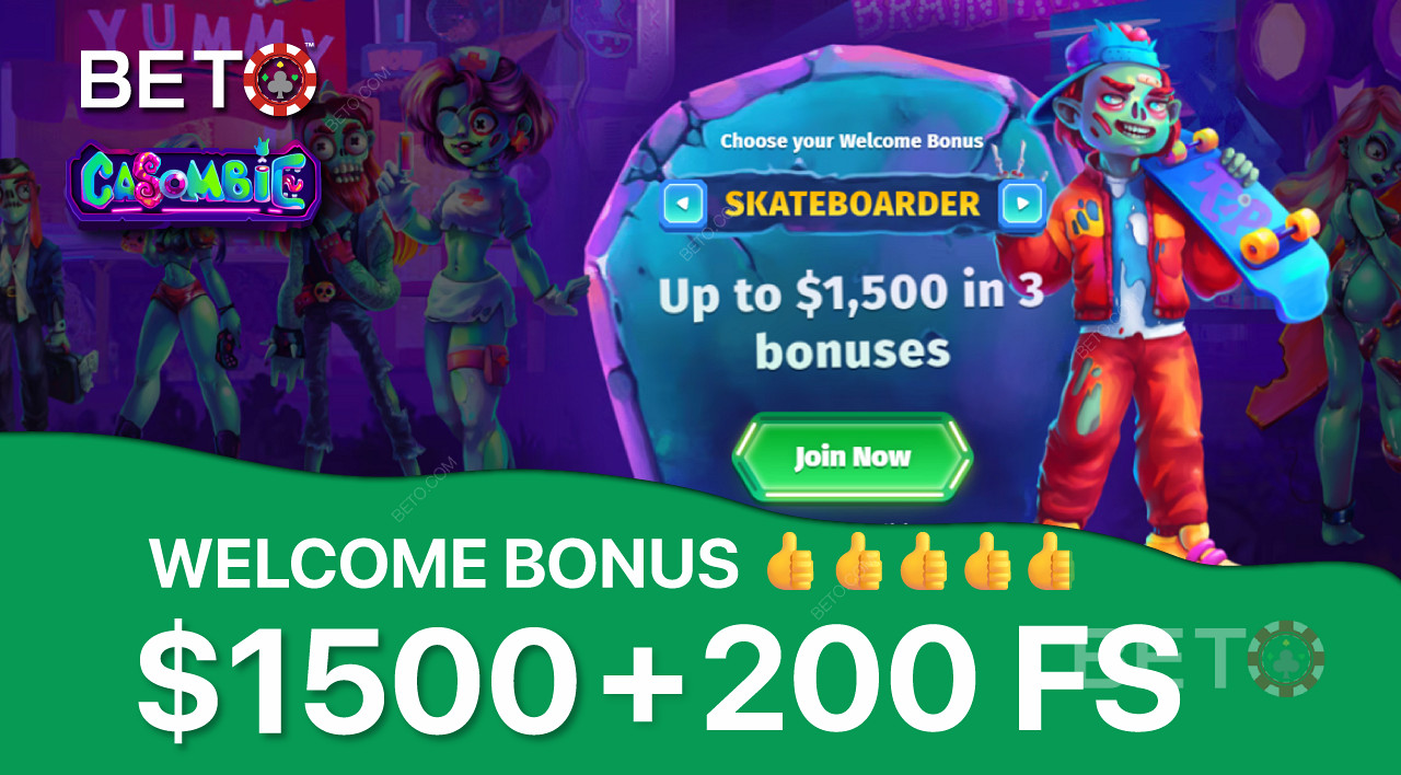 Nikmati bonus hingga $ 1,500 untuk tiga setoran atau 200 Spin Gratis dengan bonus setoran 100