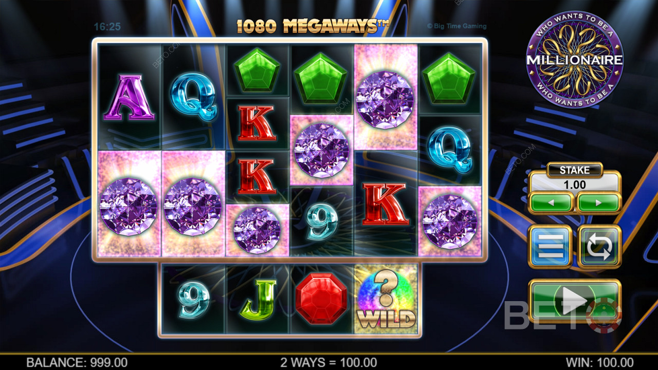Fitur putaran gratis adalah satu-satunya bonus di Who Wants to Be a Millionaire Megaways