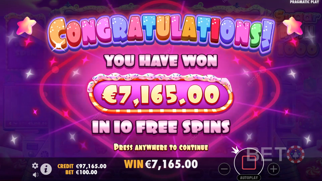 Menangkan 25,000x taruhan Anda di Slot Sugar Rush 1000!