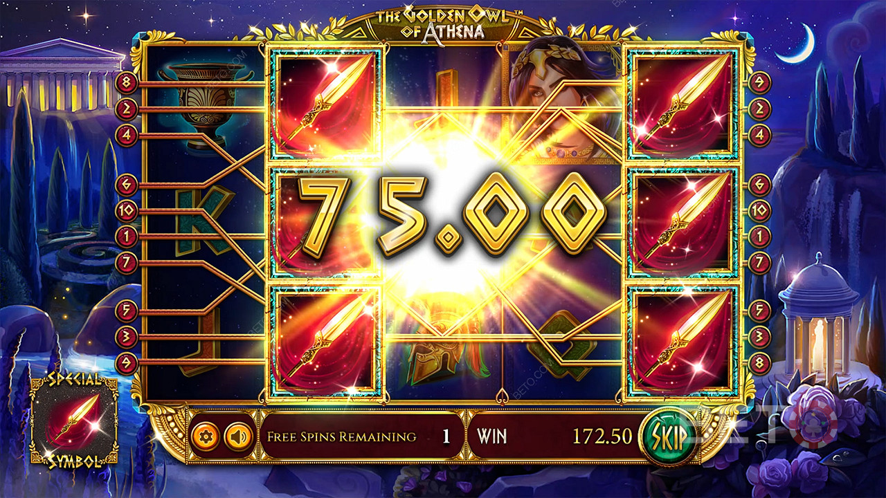 Ulasan Burung Hantu Emas Athena oleh BETO Slots