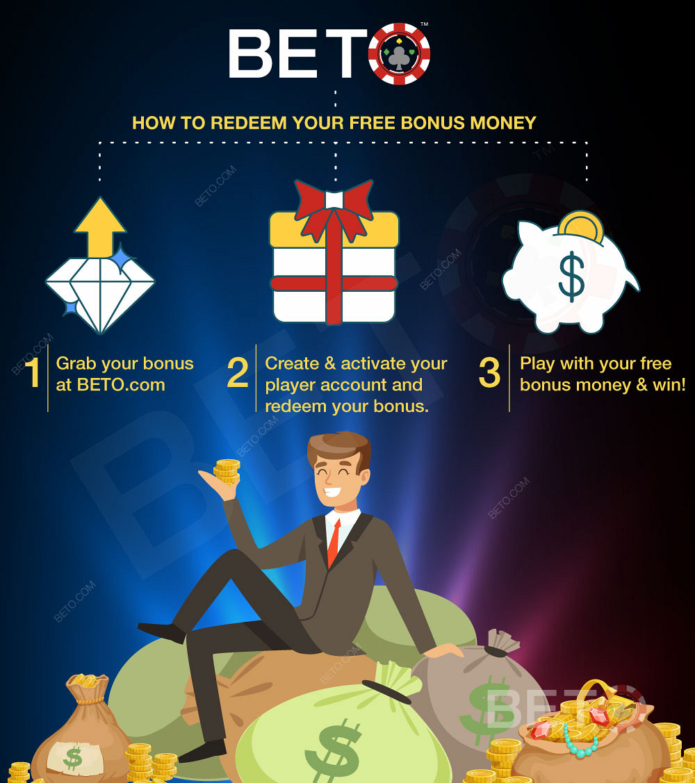 Sangat mudah untuk menukarkan bonus kasino yang Anda temukan di BETO!