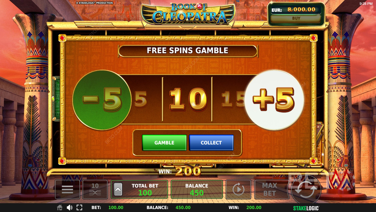 Menangkan 5,502x taruhan Anda di Mesin Slot Book of Cleopatra!