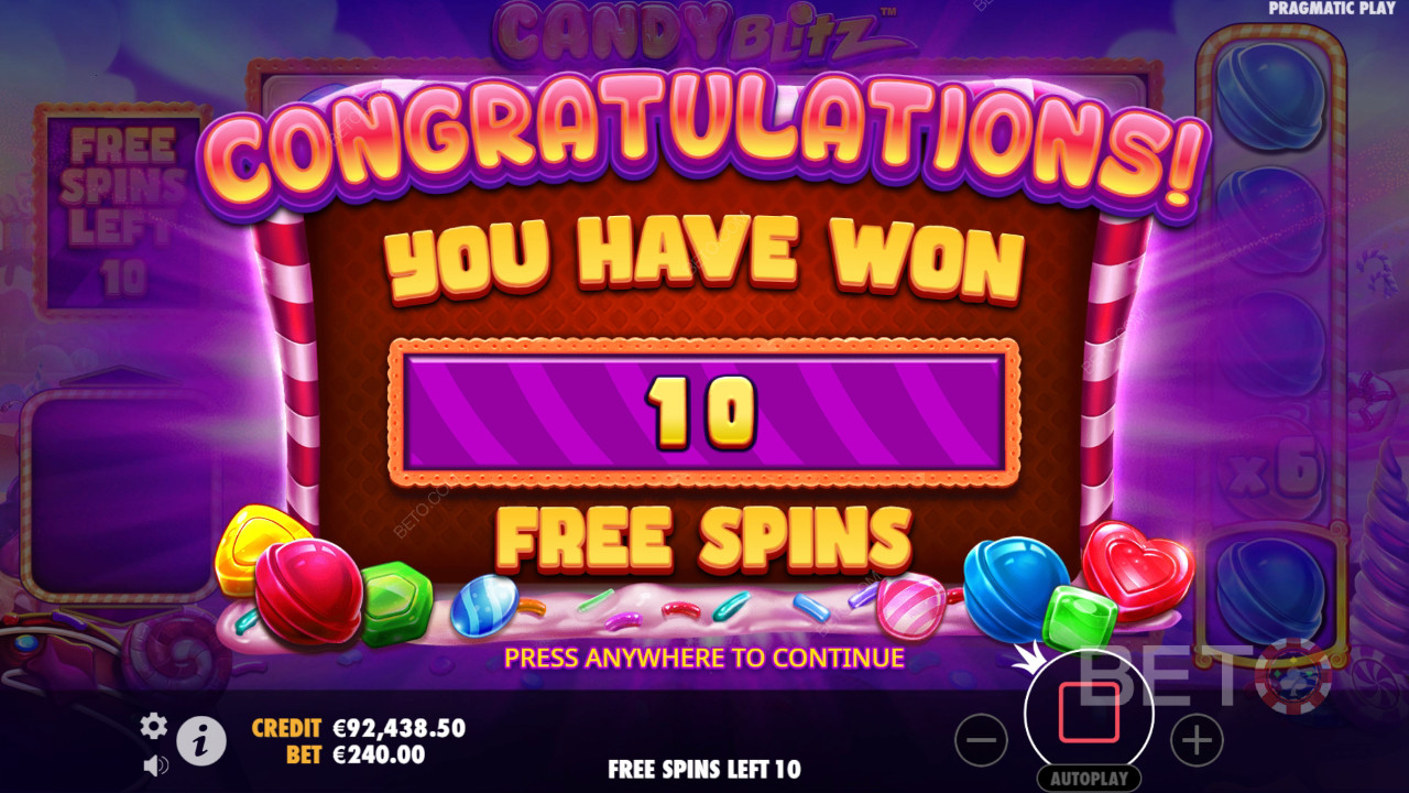 Menangkan 10,000x taruhan Anda di Slot Candy Blitz!