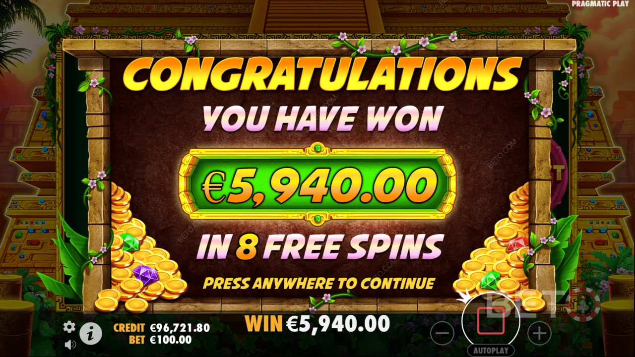 Menangkan 10.500 kali lipat taruhan Anda di mesin slot El Dorado: The City of Gold!