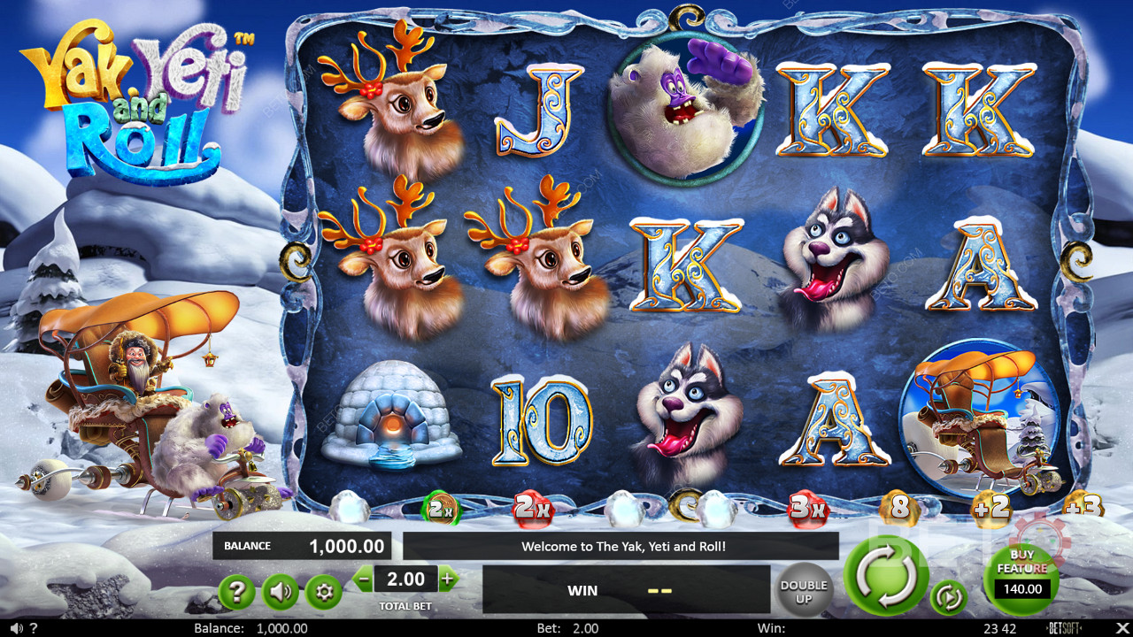 Nikmati tema musim dingin di slot online Yak, Yeti and Roll