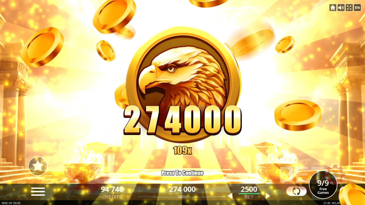 Menangkan 10,000x taruhan Anda di Slot Online Rise of Zeus!
