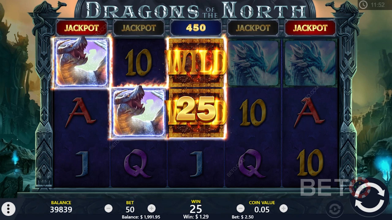Simbol Wild membantu Anda menciptakan lebih banyak kemenangan di slot online Dragons of the North