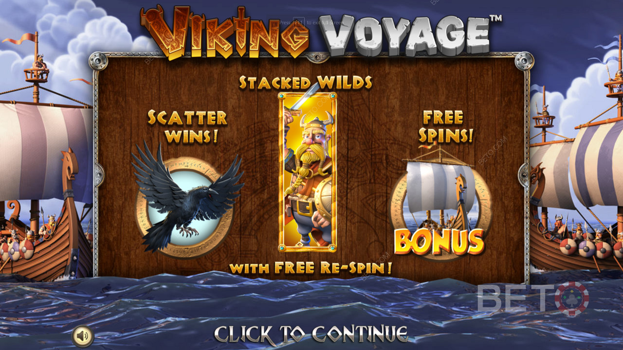 Nikmati beberapa fitur bonus yang kuat dan putaran gratis di slot Viking Voyage