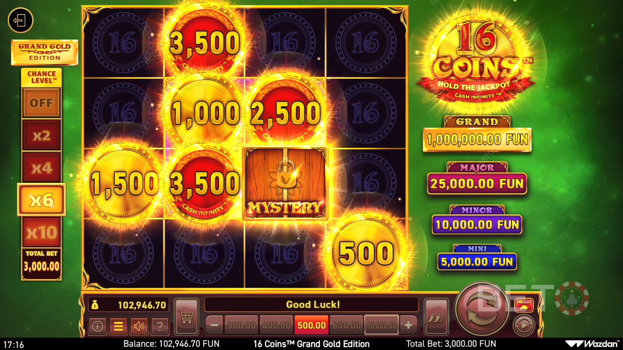 Ulasan 16 Koin Edisi Grand Gold oleh BETO Slots