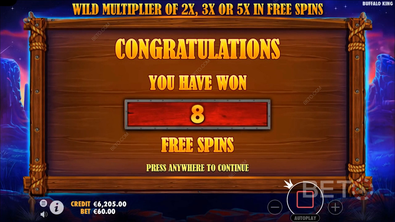 Mainkan Buffalo King dan jelajahi semua Fitur Bonus Buffalo King - Free Spins