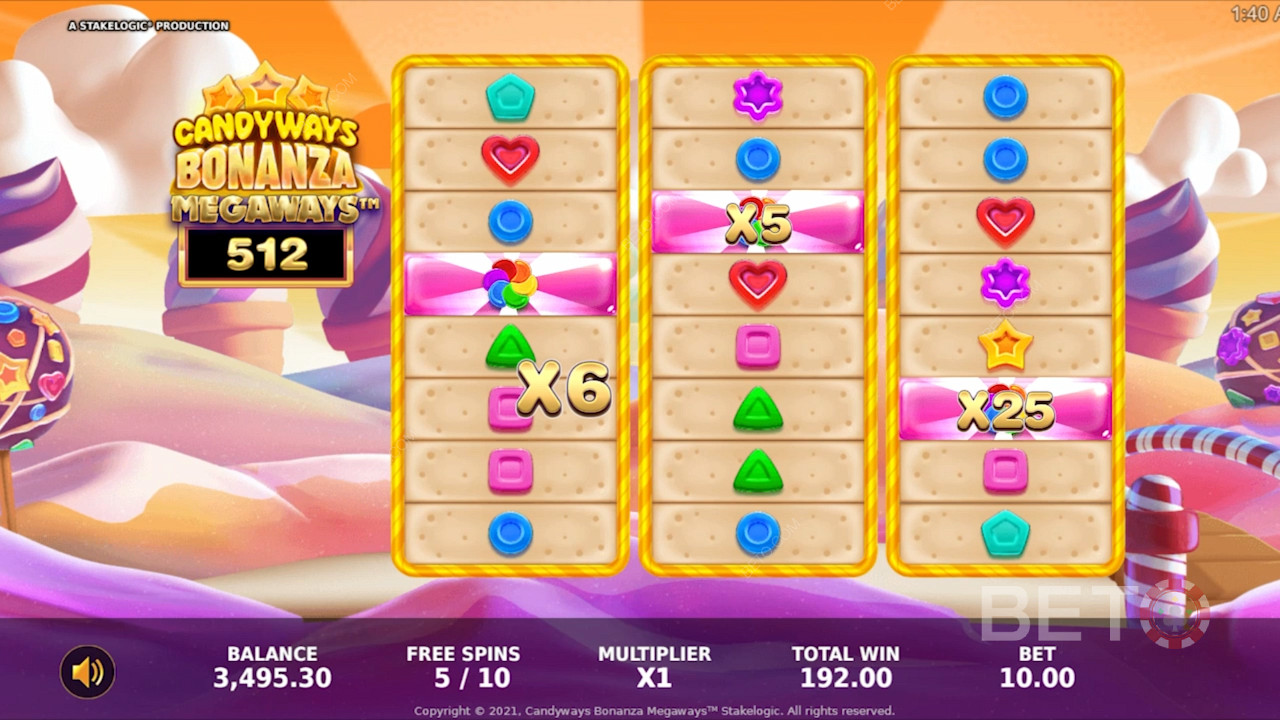 Nikmati beberapa fitur bermanfaat di slot online Candyways Bonanza Megaways