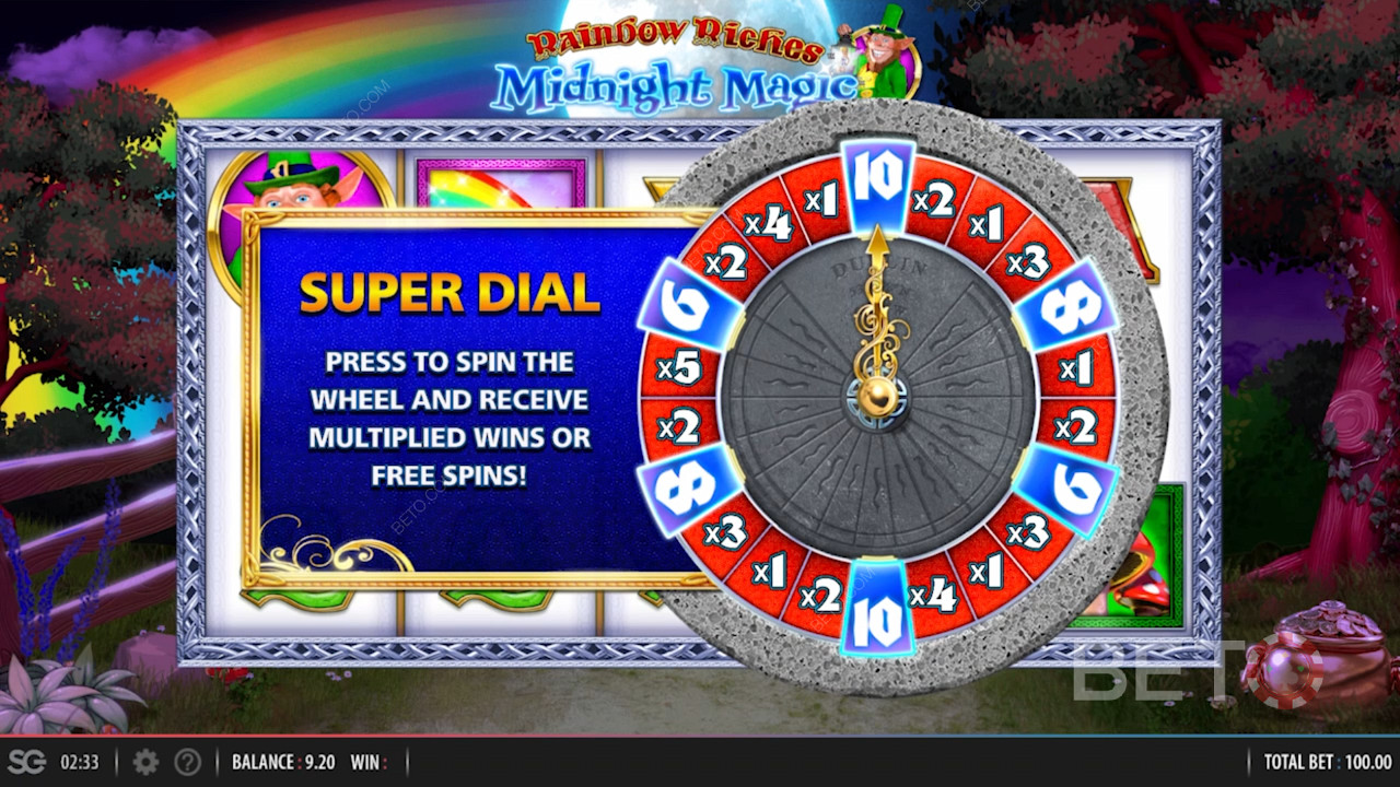 Bonus Super Dial Rainbow Riches Midnight Magic