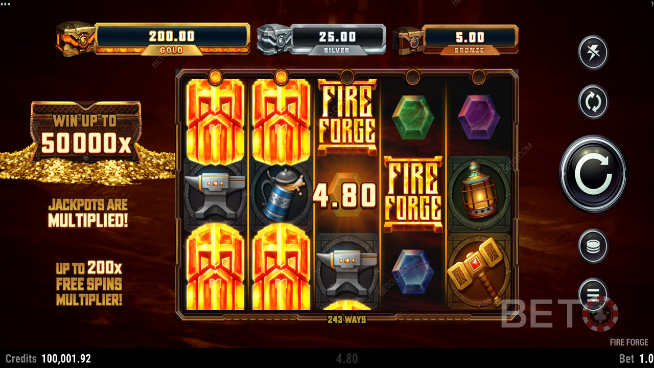 Slot Fire Forge dengan Kemenangan maksimal 50,000x taruhan Anda