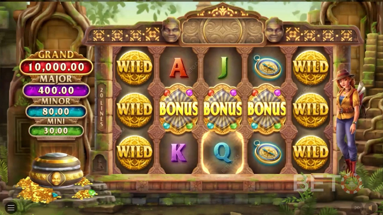 Daratkan 3 simbol Bonus untuk memicu Game Bonus dengan Jackpot tetap