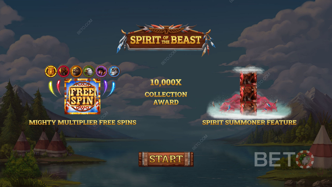 Layar Intro dari slot Spirit of the Beast