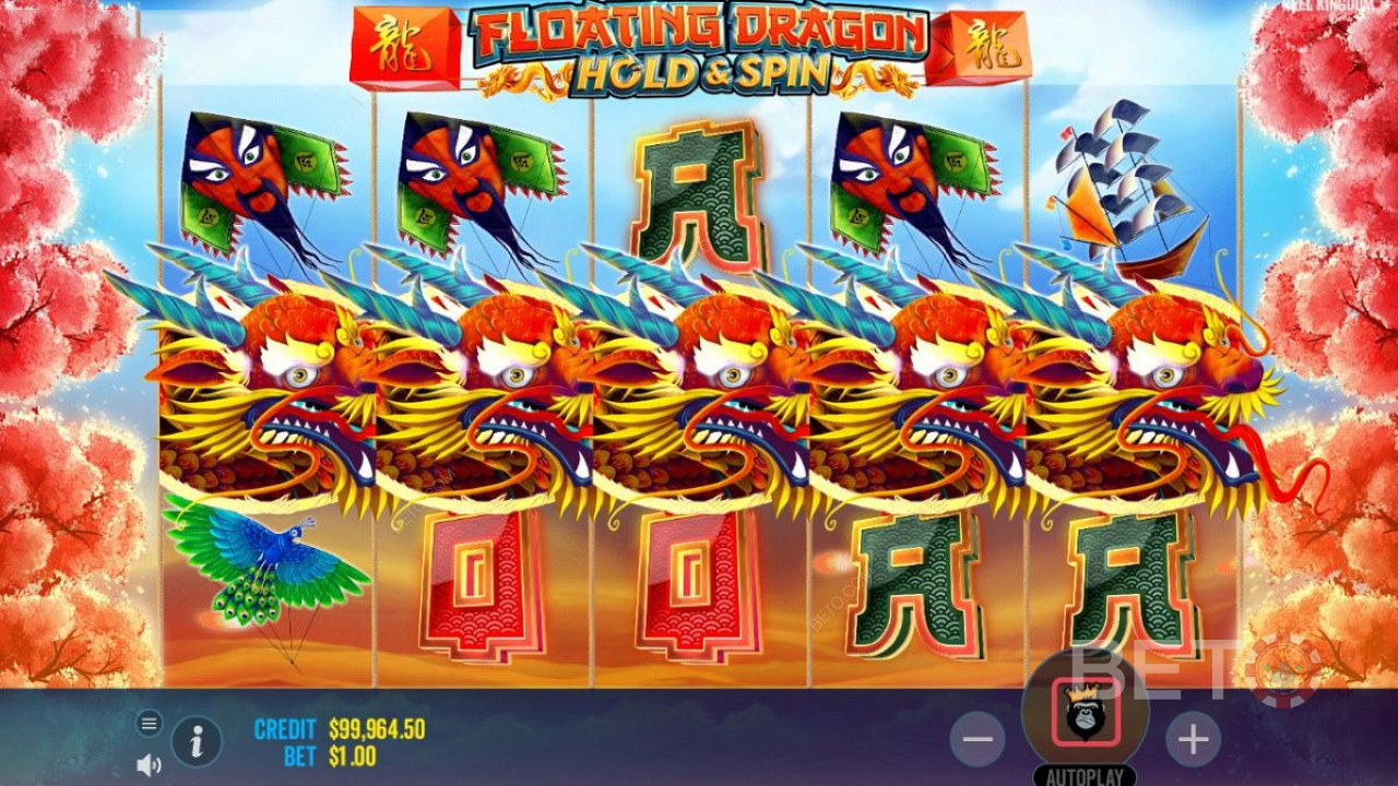 Floating Dragon adalah slot online dari Reel Kingdom dengan 5 gulungan, 3 baris, dan 10 payline