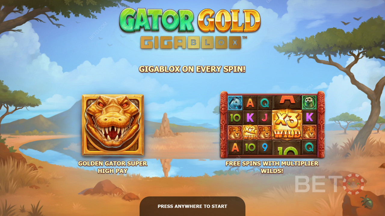 Layar intro Gator Gold Gigablox