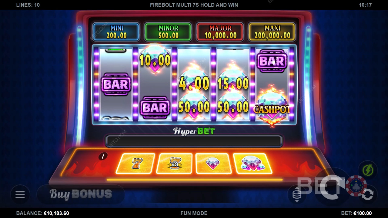 Firebolt Multi 7s Hold and Win Main Gratis