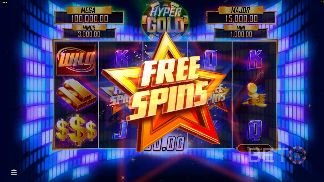 Dapatkan putaran gratis untuk memenangkan jumlah yang luar biasa di slot Hyper Gold