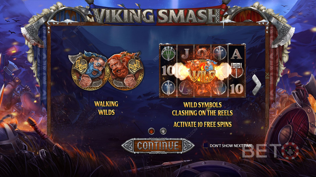 Berdasarkan tema Viking, slot ini dipenuhi dengan fitur bonus eksklusif