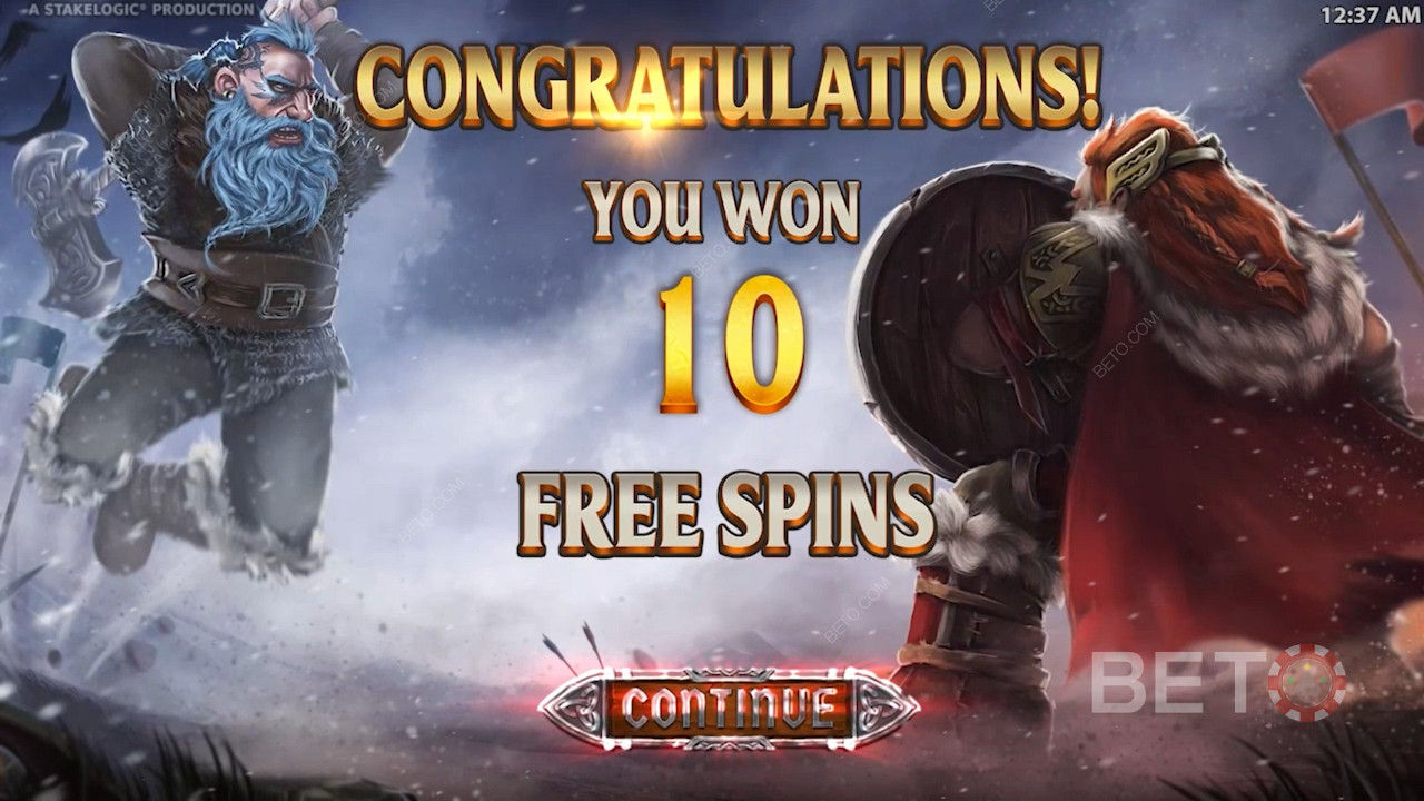 Memicu fitur Free Spins memberi pemain 10 bonus free spins
