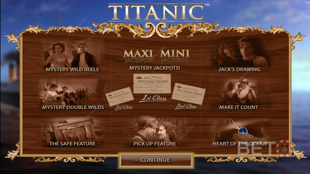 Nikmati berbagai fitur di slot video Titanic