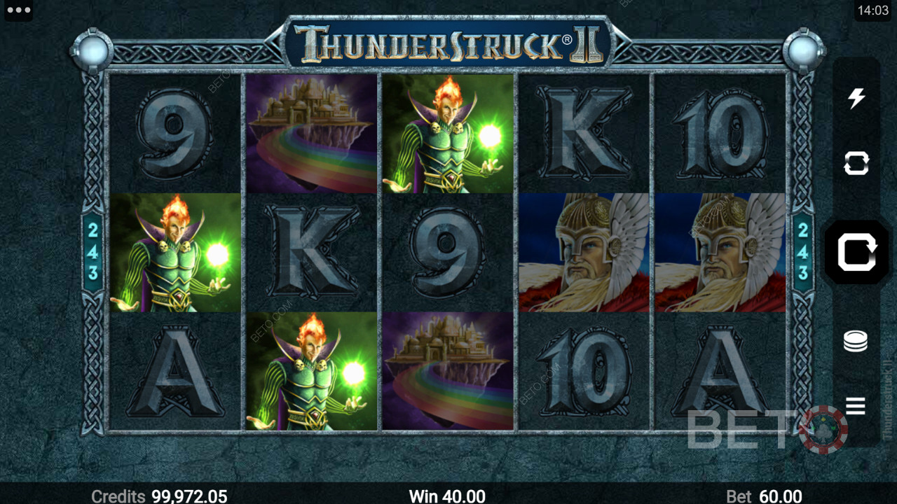 Simbol gambar dengan bayaran tinggi di Thunderstruck II