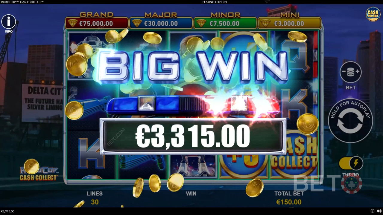 Menangkan 1,878x taruhan Anda di Slot RoboCop: Cash Collect!