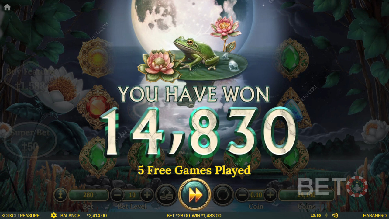 Menangkan 1,682x taruhan Anda di Slot Online Harta Karun Koi Koi!
