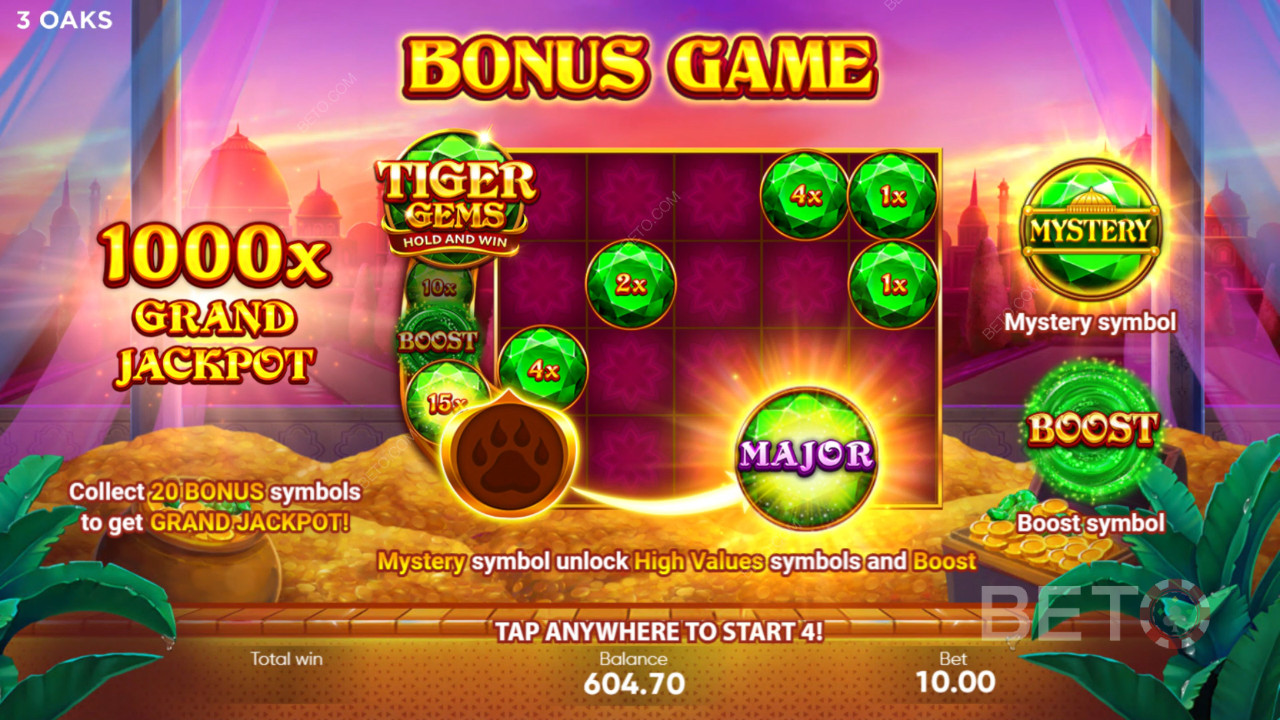 Fitur Bonus Dijelaskan di Tiger Gems oleh 3 Oaks Gaming