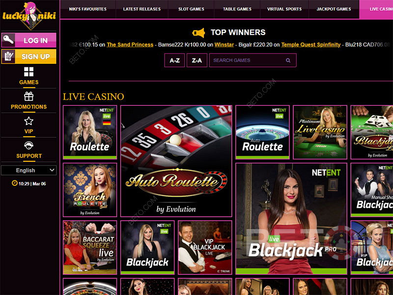 Kasino Lucky Niki adalah salah satu kasino online paling unik. Dapatkan bonus deposit pertama Anda.