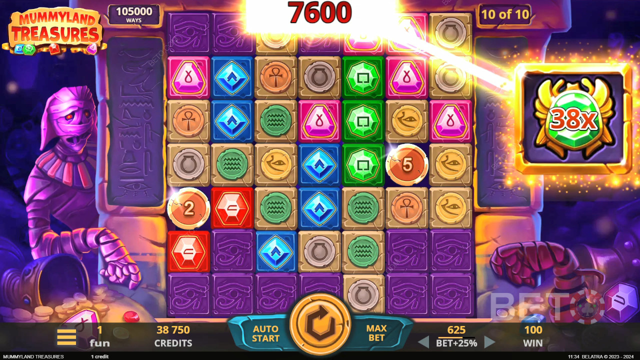 Menangkan 25,000x taruhan Anda di Slot Online Mummyland Treasures!