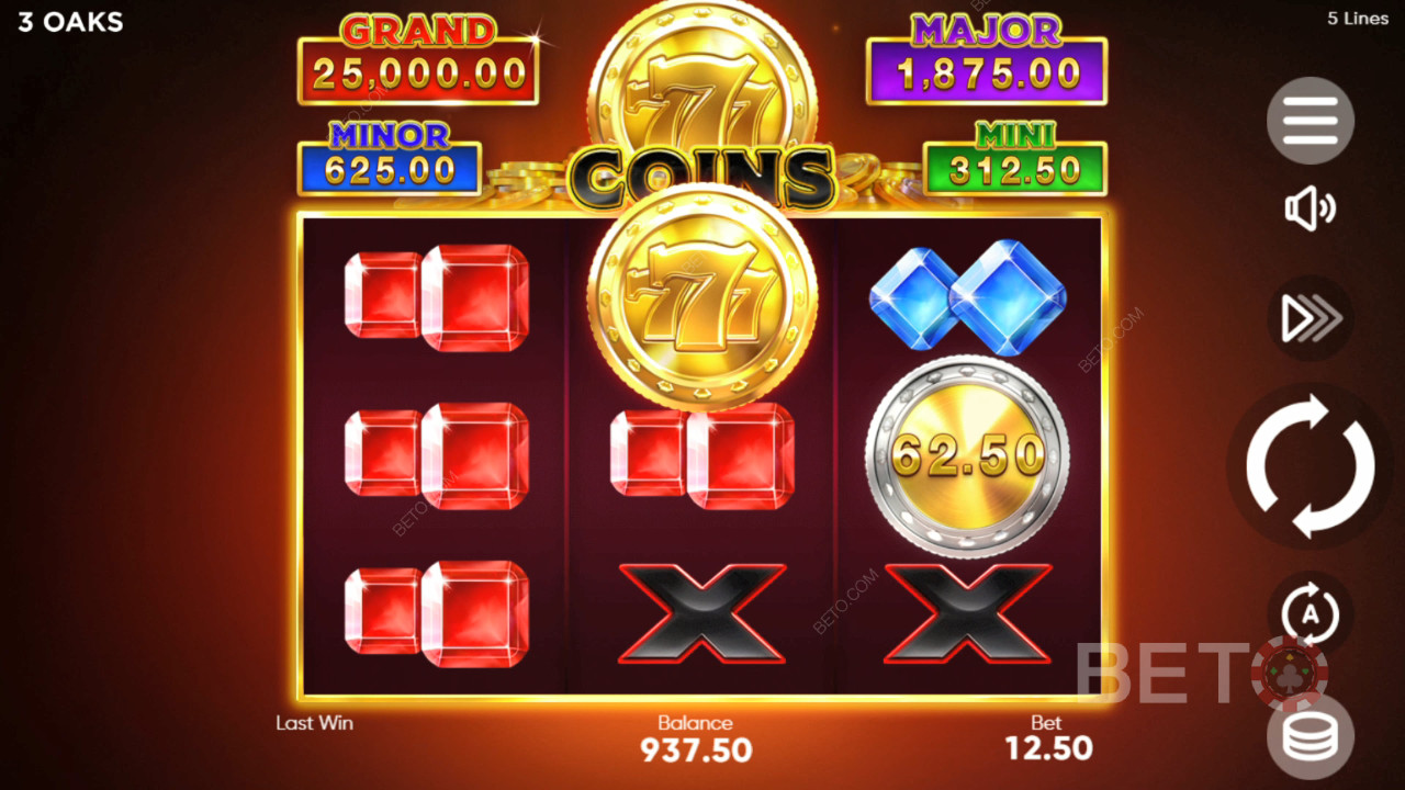 Menangkan 6,000x taruhan Anda di Slot Video 777 Coins!