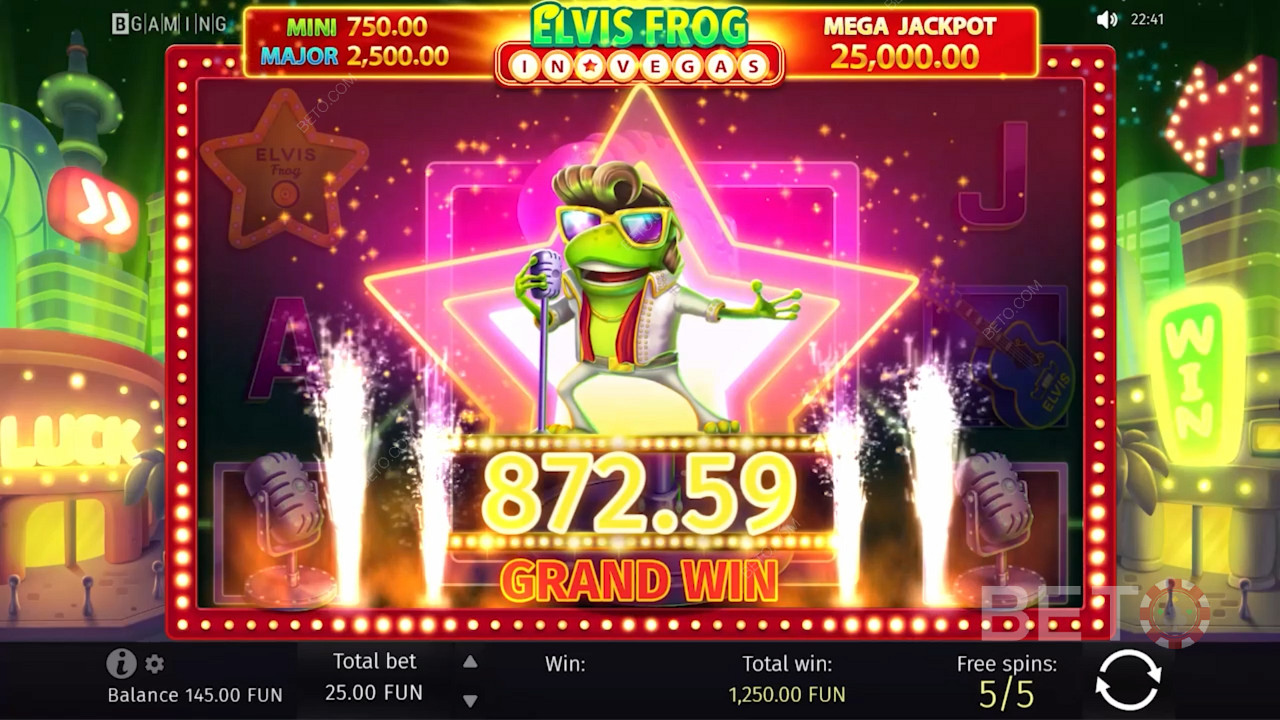 Menangkan sejumlah besar uang di Elvis Frog di Vegas