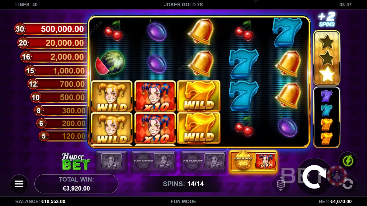 Menangkan 50,000x taruhan Anda di Mesin Slot Joker Gold 7s!