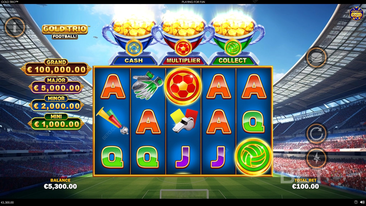 Trio Emas: Sepak bola! Ulasan oleh BETO Slots
