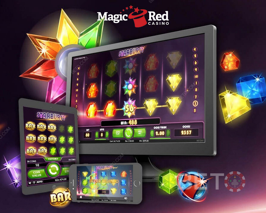 Mulailah bermain secara gratis di kasino seluler MagicRed.